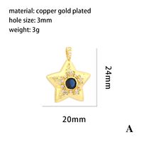 1 Piece 21 * 18mm Copper Zircon 18K Gold Plated Devil's Eye Hand Of Fatima Heart Shape Pendant Chain main image 2
