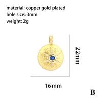 1 Piece 21 * 18mm Copper Zircon 18K Gold Plated Devil's Eye Hand Of Fatima Heart Shape Pendant Chain main image 6