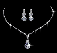 Elegant Lady Bridal Geometric Artificial Crystal Artificial Rhinestones Artificial Crystal Alloy Wholesale Earrings Necklace Jewelry Set main image 1