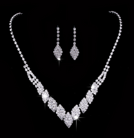 Elegant Lady Bridal Geometric Artificial Crystal Artificial Rhinestones Artificial Crystal Alloy Wholesale Earrings Necklace Jewelry Set main image 6