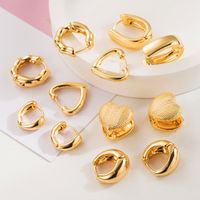 1 Pair Casual Vacation Classic Style Solid Color Plating Alloy 14K Gold Plated Earrings main image 1