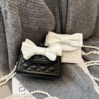 Women's Small Pu Leather Bow Knot Elegant Cute Flip Cover Shoulder Bag main image video