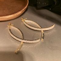 1 Pair Luxurious Simple Style Solid Color Plating Inlay Copper Rhinestones 14K Gold Plated Drop Earrings main image 3