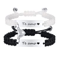 Casual Letter Stainless Steel Rope Couple Bracelets sku image 12