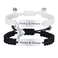 Casual Letter Stainless Steel Rope Couple Bracelets sku image 9