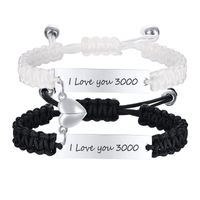 Casual Letter Stainless Steel Rope Couple Bracelets sku image 11