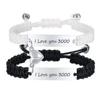 Casual Letra Acero Inoxidable Soga Pareja Pulsera sku image 11