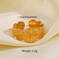 IG Style Leaves Solid Color Lines 304 Stainless Steel 18K Gold Plated Open Rings In Bulk sku image 2