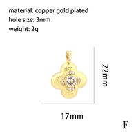 1 Piece 21 * 18mm Copper Zircon 18K Gold Plated Devil's Eye Hand Of Fatima Heart Shape Pendant Chain sku image 8