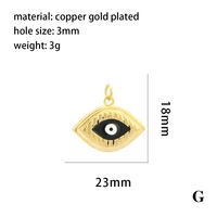 1 Piece 21 * 18mm Copper Zircon 18K Gold Plated Devil's Eye Hand Of Fatima Heart Shape Pendant Chain sku image 3