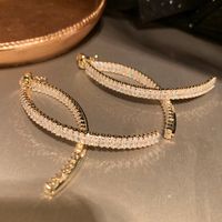 1 Pair Luxurious Simple Style Solid Color Plating Inlay Copper Rhinestones 14K Gold Plated Drop Earrings sku image 1