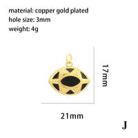 1 Pièce 21*18mm Le Cuivre Zircon Plaqué Or 18K L'Oeil Du Diable Main De Fatima Forme De Cœur Pendentif Chaîne sku image 6