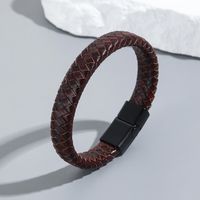 Simple Style Geometric Pu Leather Men's Bracelets sku image 1