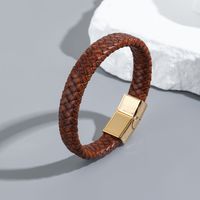 Simple Style Geometric Pu Leather Men's Bracelets sku image 6
