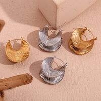 1 Pair Vintage Style Simple Style Classic Style Geometric Plating 304 Stainless Steel 18K Gold Plated Earrings main image 3