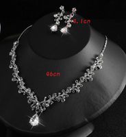 Elegant Lady Bridal Geometric Artificial Crystal Artificial Rhinestones Artificial Crystal Alloy Wholesale Earrings Necklace Jewelry Set sku image 12