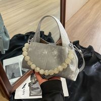 Women's Medium Pu Leather Solid Color Vintage Style Classic Style Beading Magnetic Buckle Handbag main image 5