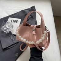 Women's Medium Pu Leather Solid Color Vintage Style Classic Style Beading Magnetic Buckle Handbag sku image 4