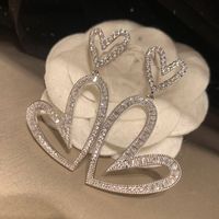 1 Pair Elegant Simple Style Heart Shape Plating Inlay Metal Brass Zircon 14K Gold Plated Drop Earrings main image 5