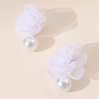 1 Paar Süß Dame Süss Blume Künstliche Perle Tuch Ohrstecker sku image 1