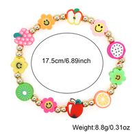 Lindo Bohemio Tropical Fruta Cara Sonriente Flor Arcilla Suave Cobre Mujeres Pulsera main image 2