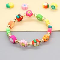 Lindo Bohemio Tropical Fruta Cara Sonriente Flor Arcilla Suave Cobre Mujeres Pulsera main image 5