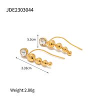 1 Pair IG Style Basic Modern Style Geometric Inlay 304 Stainless Steel Zircon 18K Gold Plated Ear Studs main image 2