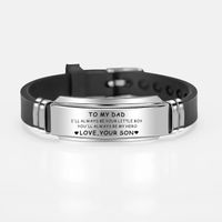 Modern Style Classic Style Letter 304 Stainless Steel Silica Gel Father'S Day Men's Wristband main image 5