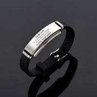 Modern Style Classic Style Letter 304 Stainless Steel Silica Gel Father'S Day Men's Wristband main image 6