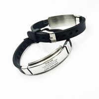 Modern Style Classic Style Letter 304 Stainless Steel Silica Gel Father'S Day Men's Wristband main image 4