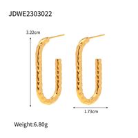 1 Pair IG Style Basic Classic Style C Shape Plating 304 Stainless Steel 18K Gold Plated Earrings main image 2
