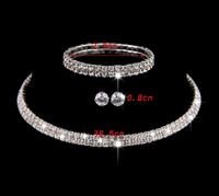 Elegant Lady Bridal Geometric Artificial Crystal Artificial Rhinestones Artificial Crystal Alloy Wholesale Earrings Necklace Jewelry Set sku image 7