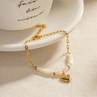 304 Stainless Steel 18K Gold Plated IG Style Basic Classic Style Plating Heart Shape Bracelets Necklace main image 4