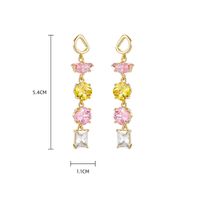 1 Pair Elegant Sweet Shiny Geometric Inlay Copper Zircon Drop Earrings main image 2