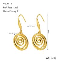 1 Pair Elegant Modern Style Spiral Plating 304 Stainless Steel Titanium Steel 18K Gold Plated Drop Earrings main image 2