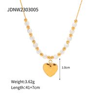 Edelstahl 304 18 Karat Vergoldet IG-Stil Basic Klassischer Stil Überzug Herzform Armbänder Halskette main image 2