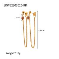 1 Pair IG Style Basic Modern Style Tassel 304 Stainless Steel 18K Gold Plated Drop Earrings main image 2