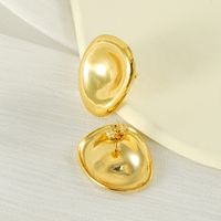 1 Pair Simple Style Round Plating 304 Stainless Steel 18K Gold Plated Ear Studs main image 1