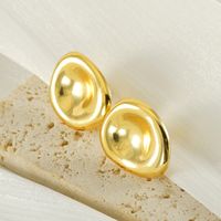 1 Pair Simple Style Round Plating 304 Stainless Steel 18K Gold Plated Ear Studs main image 3