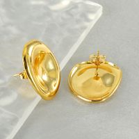 1 Pair Simple Style Round Plating 304 Stainless Steel 18K Gold Plated Ear Studs main image 4