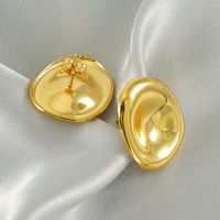 1 Pair Simple Style Round Plating 304 Stainless Steel 18K Gold Plated Ear Studs main image 5