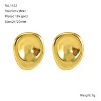 1 Pair Simple Style Round Plating 304 Stainless Steel 18K Gold Plated Ear Studs main image 2