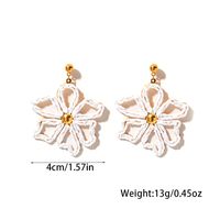 1 Pair Elegant Sweet Artistic Flower Plating 304 Stainless Steel Raffia Gold Plated Drop Earrings main image 2