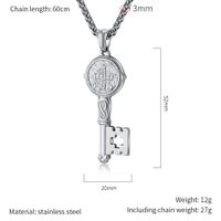 304 Stainless Steel 18K Gold Plated Basic Modern Style Classic Style Key Pendant Necklace main image 2
