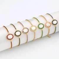 Großhandel Vintage-Stil Einfacher Stil Oval Kupfer Überzug Inlay Hülse Zirkon Armbänder main image 11