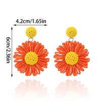 1 Paire Mignon Dame Sucré Fleur Raphia Boucles D'oreilles main image 2