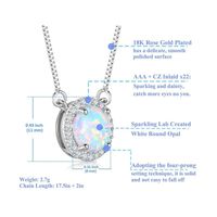 304 Stainless Steel 18K Gold Plated Baroque Style Modern Style Simple Style Inlay Round Artificial Gemstones Pendant Necklace main image 8