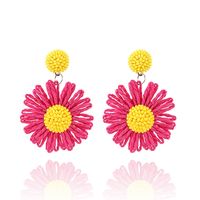 1 Pair Cute Lady Sweet Flower Raffia Drop Earrings sku image 6