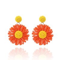 1 Pair Cute Lady Sweet Flower Raffia Drop Earrings sku image 8