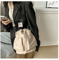 Women's Nylon Solid Color Classic Style Square String Shoulder Bag Bucket Bag main image 7